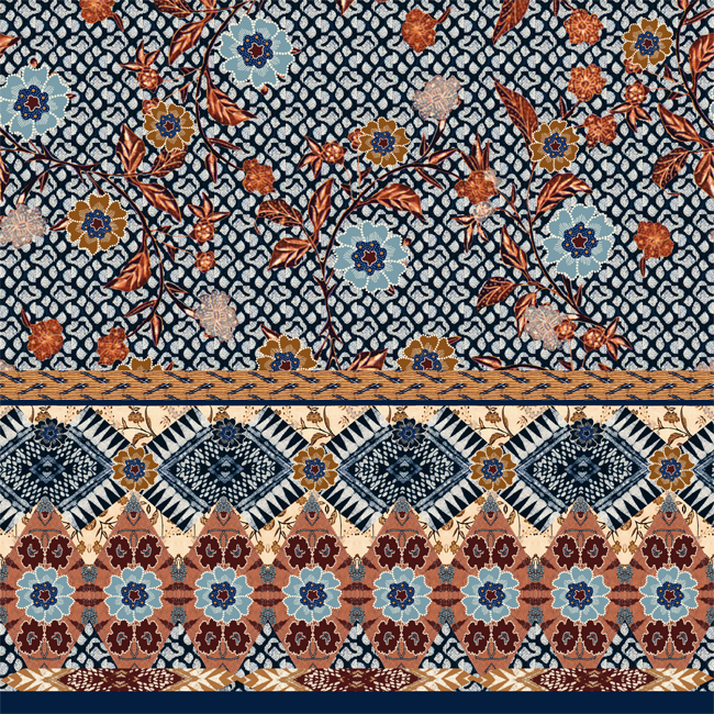Ethnic Print Floral Border Akwi Design