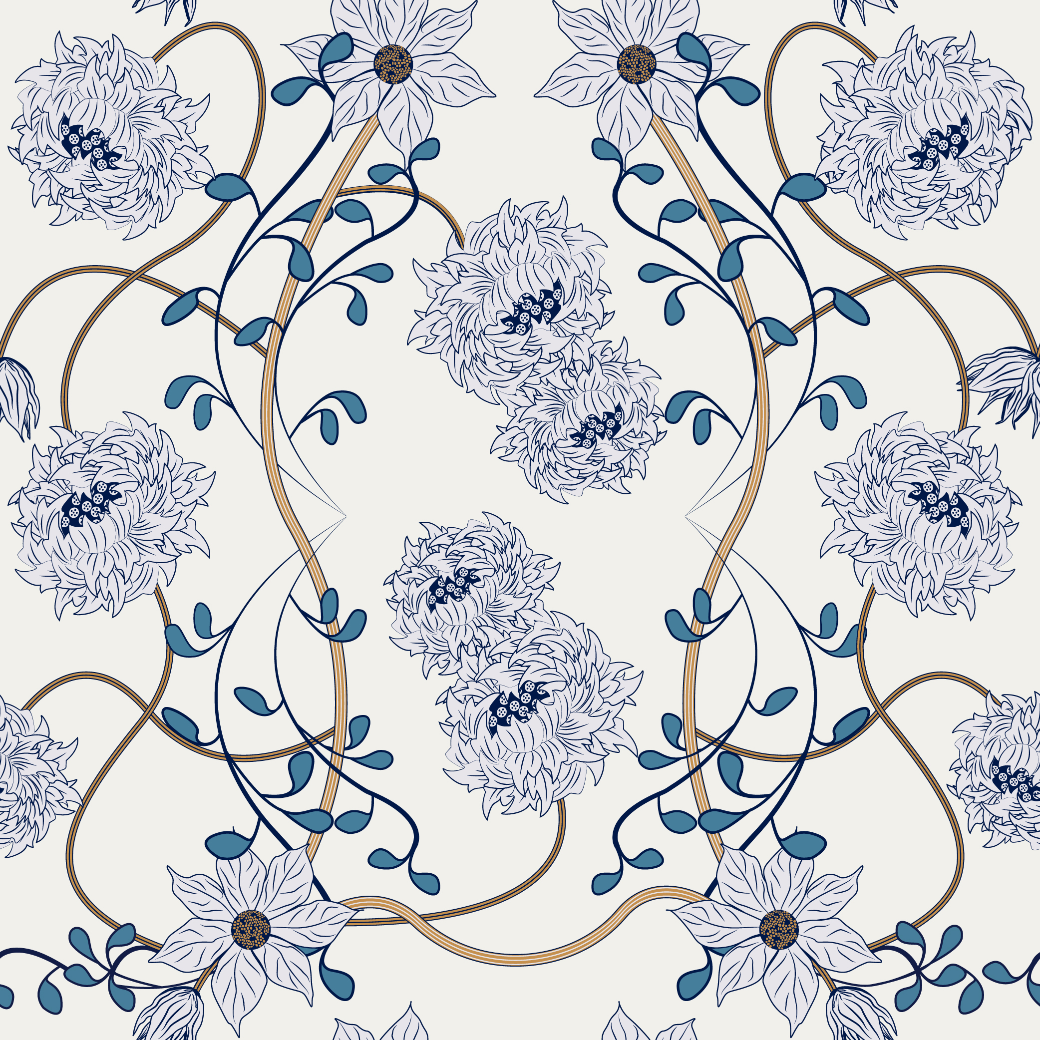 blue hues duvet covers stylised flowers curtains off white background chinoiserie timeless design.
